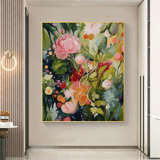 Blooming Rhapsody – Floral Textured Oil Painting, view 2