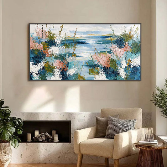 Coastal Bloom – Coastal Impasto Painting, view 2