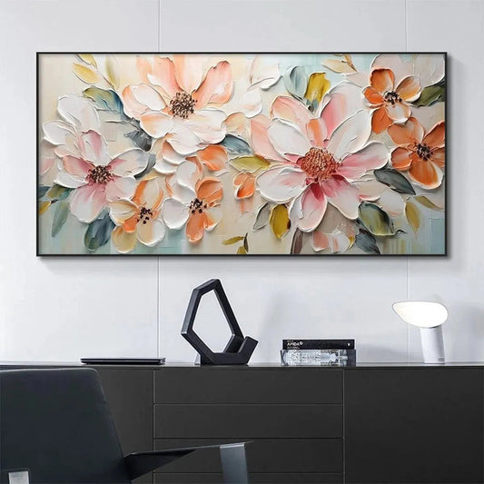 Peach Blossom – Floral Impasto Painting, view 2
