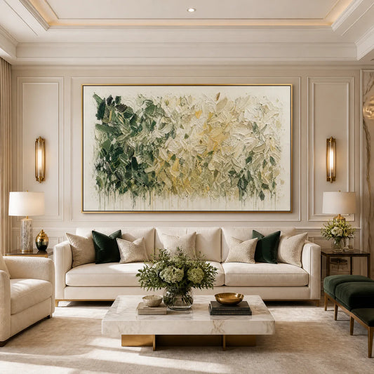 White Herbarium – Floral Impasto Painting, view 2