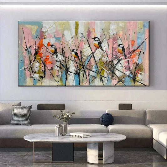 Whimsical Birds – Bird Oil Painting, view 2
