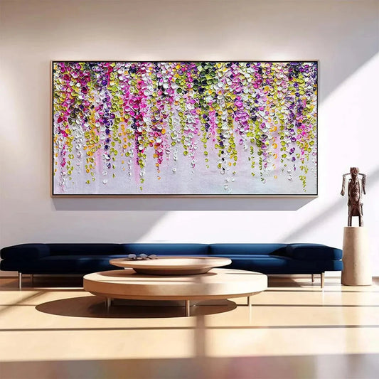 Wisteria Cascade – Wisteria Impasto Painting, view 2
