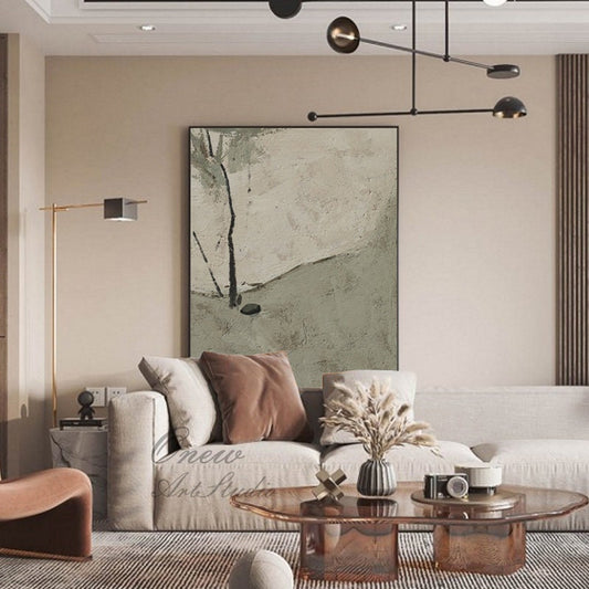 Large Abstract Oil Painting on Canvas, Original Landscape Canvas Wall Art, Modern Minimalist Wall Art for Living Room, Bedroom Decor