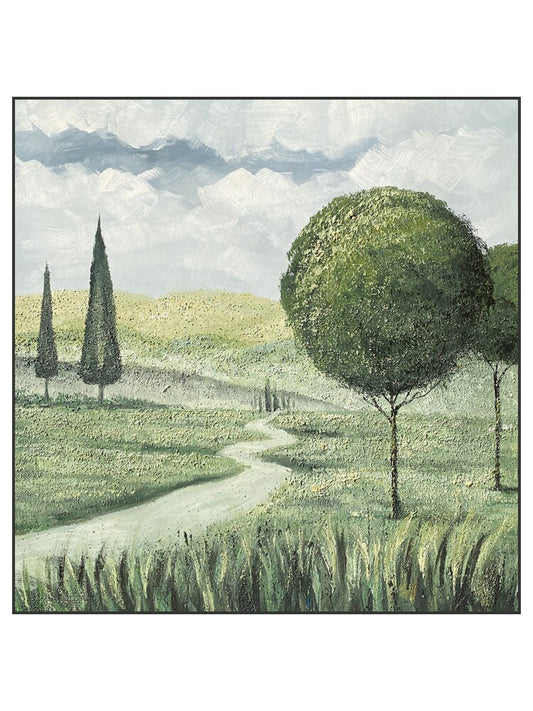 Abstract Landscape Oil Painting on Canvas, Large Original Trees Canvas Wall Art, Modern Hand Painted Nature Wall Art for Living Room Bedroom