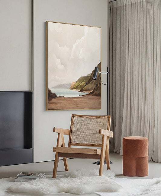Large Abstract Landscape Oil Painting on Canvas, Hand-painted Mountain and Lake Canvas Wall Art, Modern Nature Wall Art for Living Room