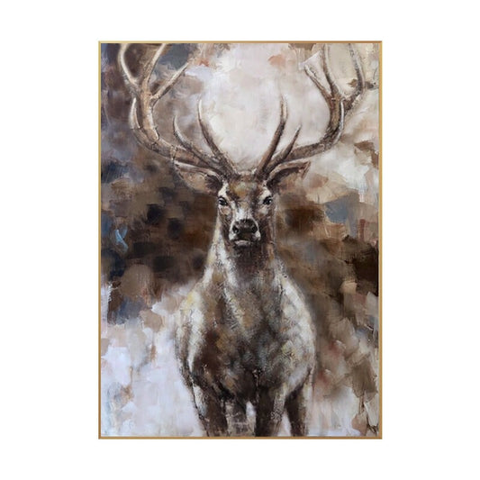 Large Abstract Deer Oil Painting on Canvas, Original Hand-painted Stag Canvas Wall Art, Modern Animal Painting for Living Room,bedroom Décor
