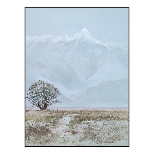 Large Abstract Landscape Oil Painting on Canvas, Original Snowy Mountain Canvas Wall Art, Modern Nature Wall Art for Living Room, Home Décor