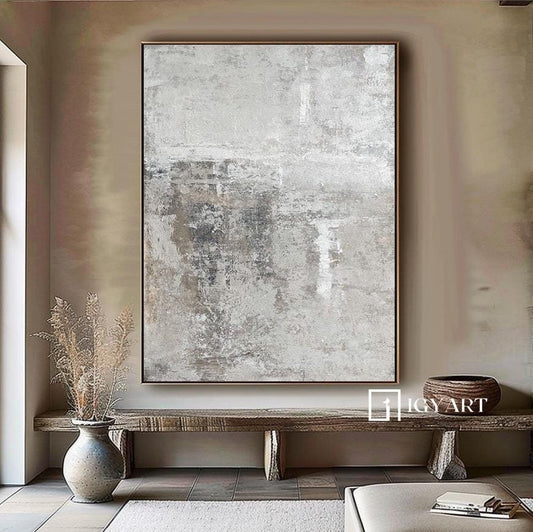 Beige Abstract Canvas Art – Minimalist Wall Decor – Abstract Painting