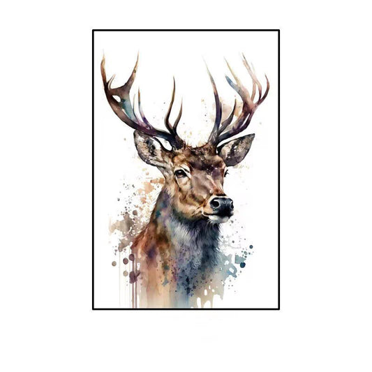 Large Abstract Deer Oil Painting on Canvas, Original Hand-painted Stag Canvas Wall Art, Modern Animal Painting for Living Room, Home Décor