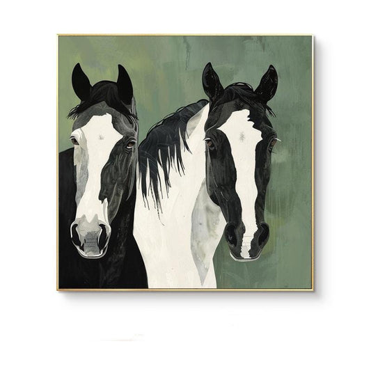 Large Abstract Horse Oil Painting on Canvas, Original Hand-painted Horse Canvas Wall Art, Modern Animal Wall Art for Living Room, Home Decor