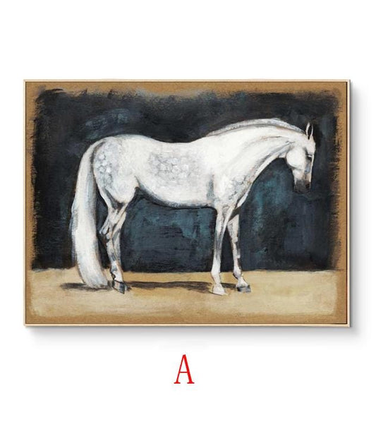 Large Impressionist Horse Oil Painting on Canvas, Hand-painted Horse Canvas Wall Art, Modern Animal Wall Art for Living Room, Home Décor