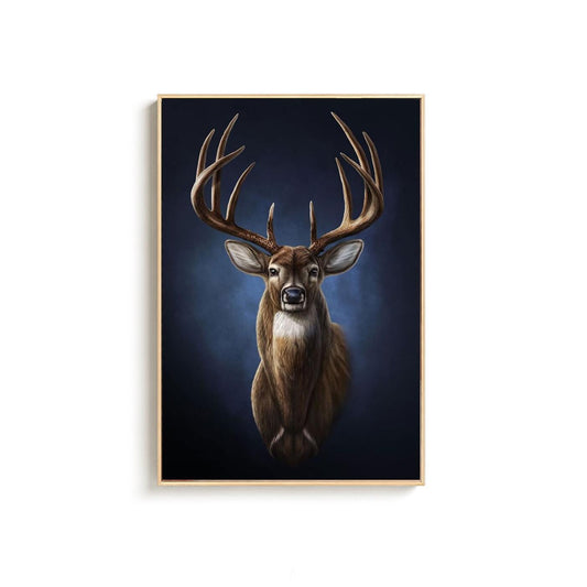 Large Classical Deer Oil Painting on Canvas, Original Hand-painted Stag Canvas Wall Art, Modern Animal Painting for Living Room, Home Décor