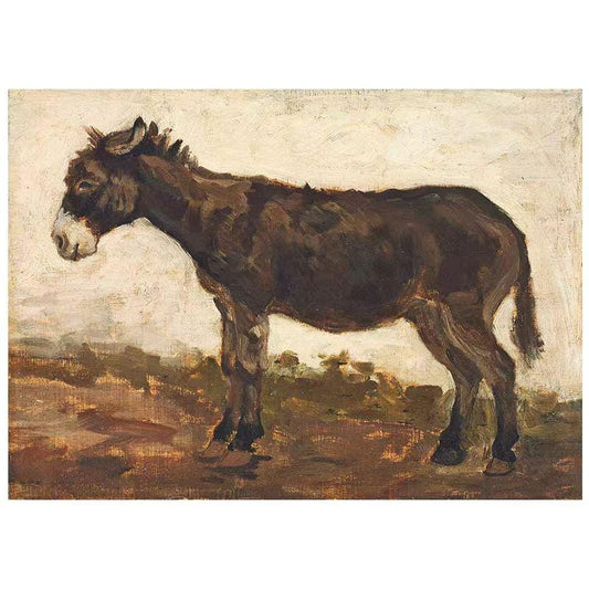 Impressionist Donkey Oil Painting on Canvas, Original Hand-painted Donkey Canvas Wall Art, Modern Abstract Animal Wall Art for Living Room