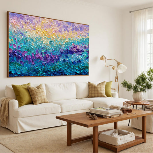 Textured Seascape Oil Painting, Vibrant Abstract Ocean Wall Art, Hand-Painted Canvas Home Decor – Seascape Wall Art | Abstrac