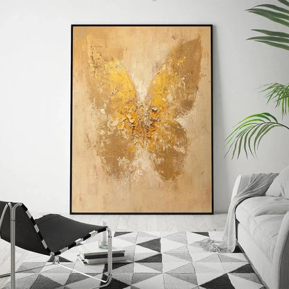Golden Wings – Butterfly Textured Oil Painting, view 5