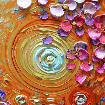 Gold and Lavender Floral Textured Painting – Lilac Dream