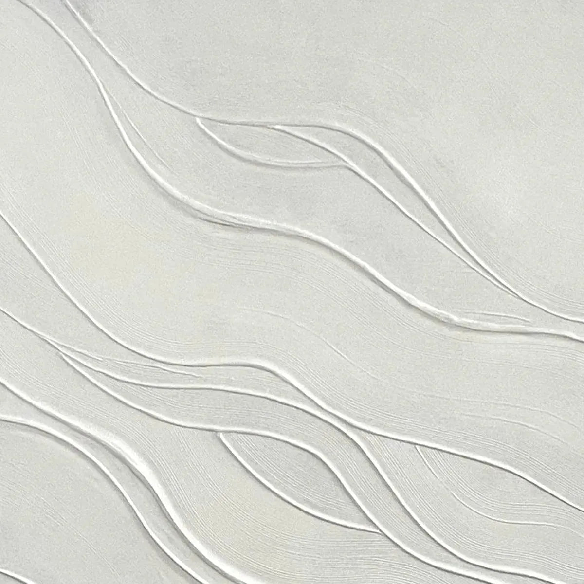 White Wabi-Sabi Abstract Textured Oil Painting – Serene Ripples
