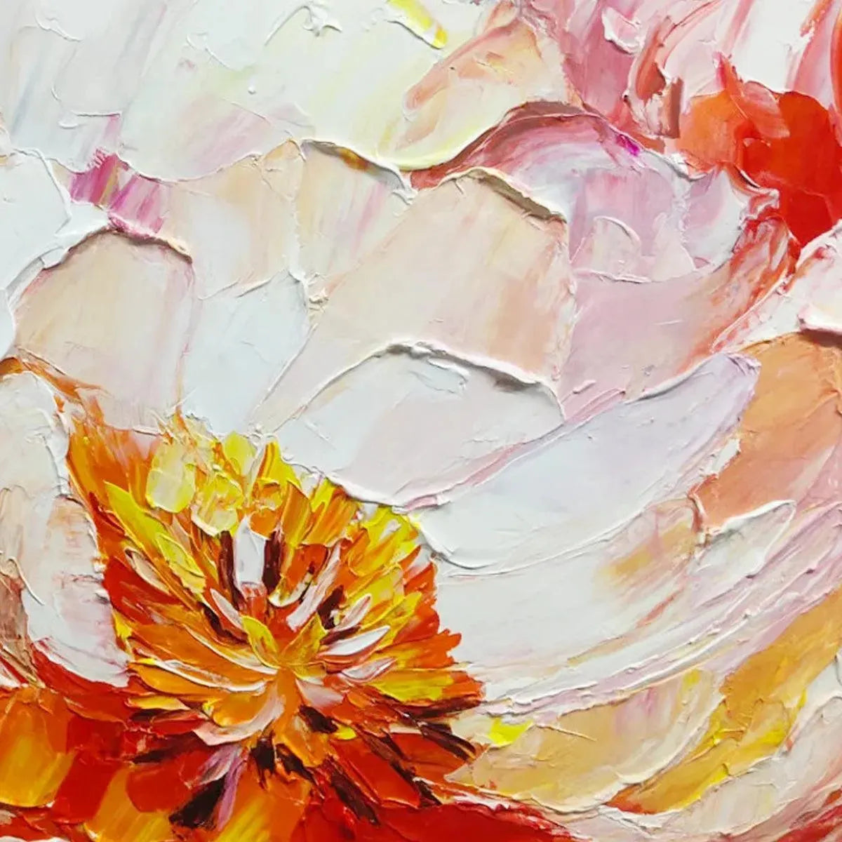 Blooming Peony – Peony Impasto Painting, view 4