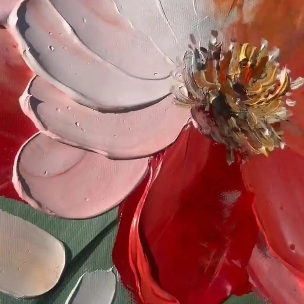 Orange and White Floral Impasto Painting – Sunkissed Garden