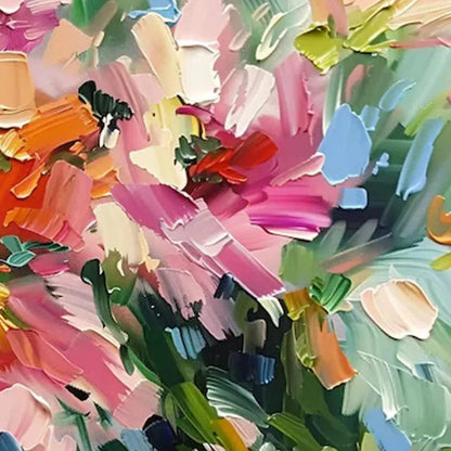 Blushing Blooms – Floral Impasto Painting, view 3