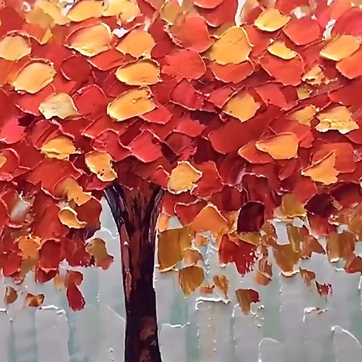 Autumn Fire – Tree Impasto Painting, view 4