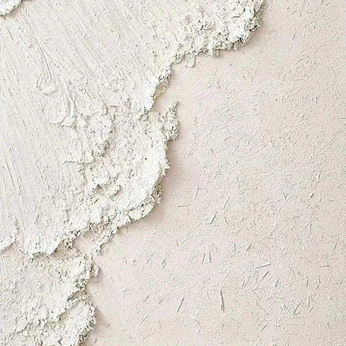 White Crest hand-painted white and soft beige textured ocean wave painting shown with gold frame