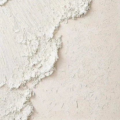 White Crest hand-painted white and soft beige textured ocean wave painting shown with gold frame