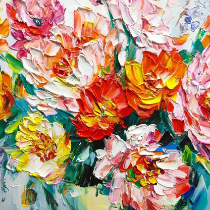 Bouquet Impasto Painting – Vibrant Bouquet