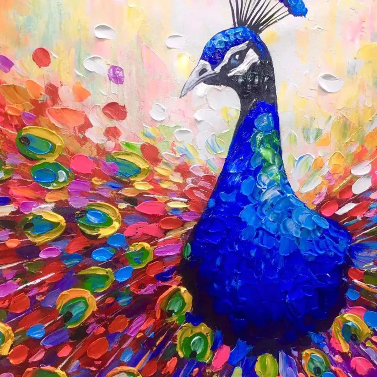 Majestic Peacock – Tree Oil Painting, view 3