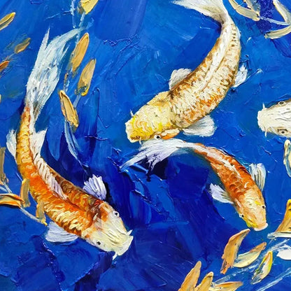 Golden Koi – Koi Fish Oil Painting, view 3
