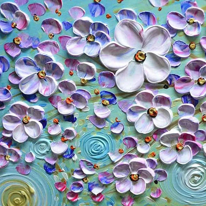 Lilac Dream – Floral Textured Painting, view 3