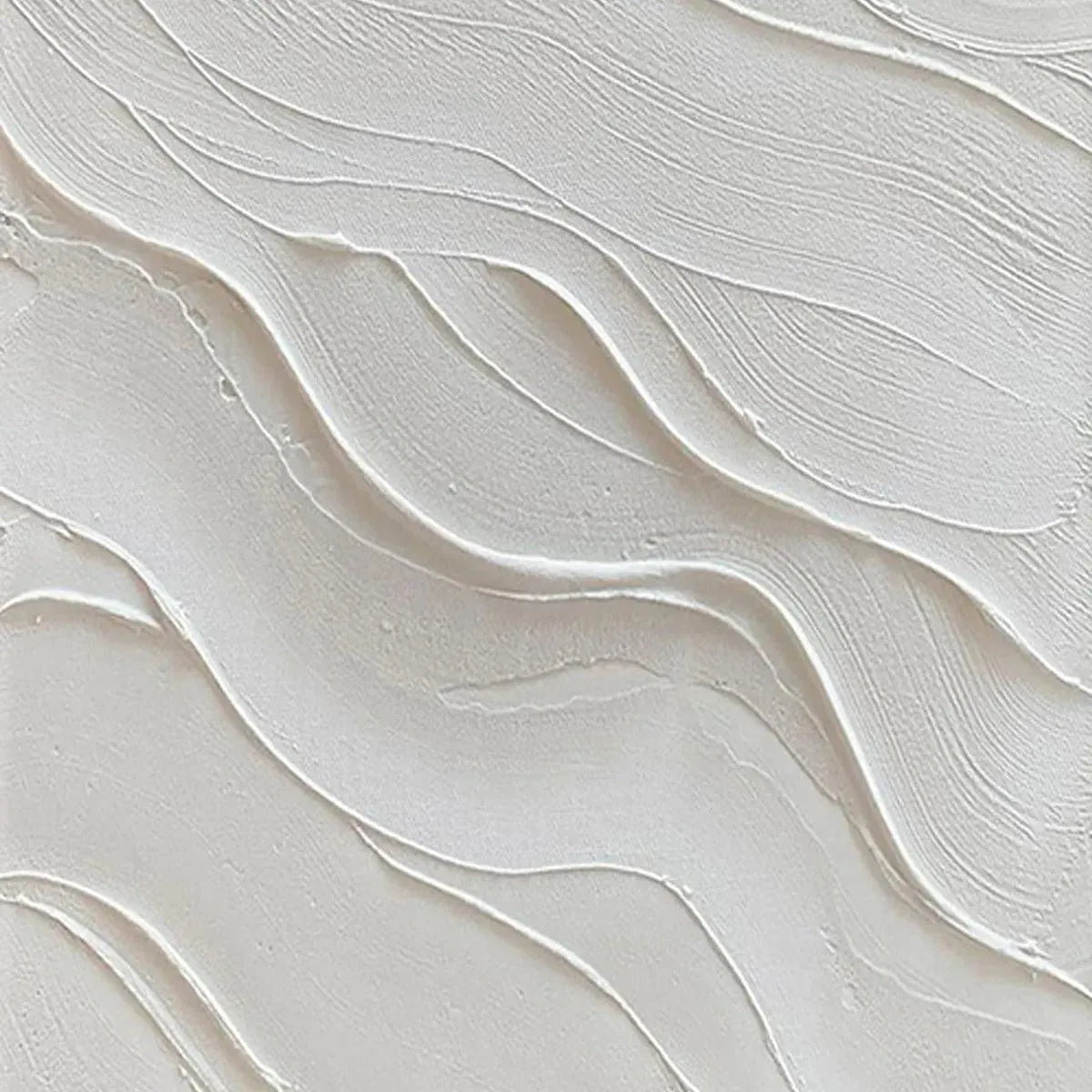 Serene Ripples hand-painted white and soft beige textured coastal abstract painting rolled canvas option