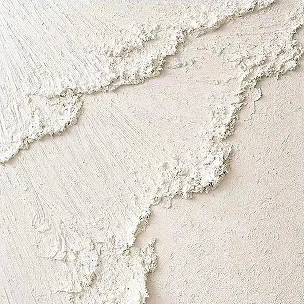 White Crest hand-painted white and soft beige textured ocean wave painting shown with black frame