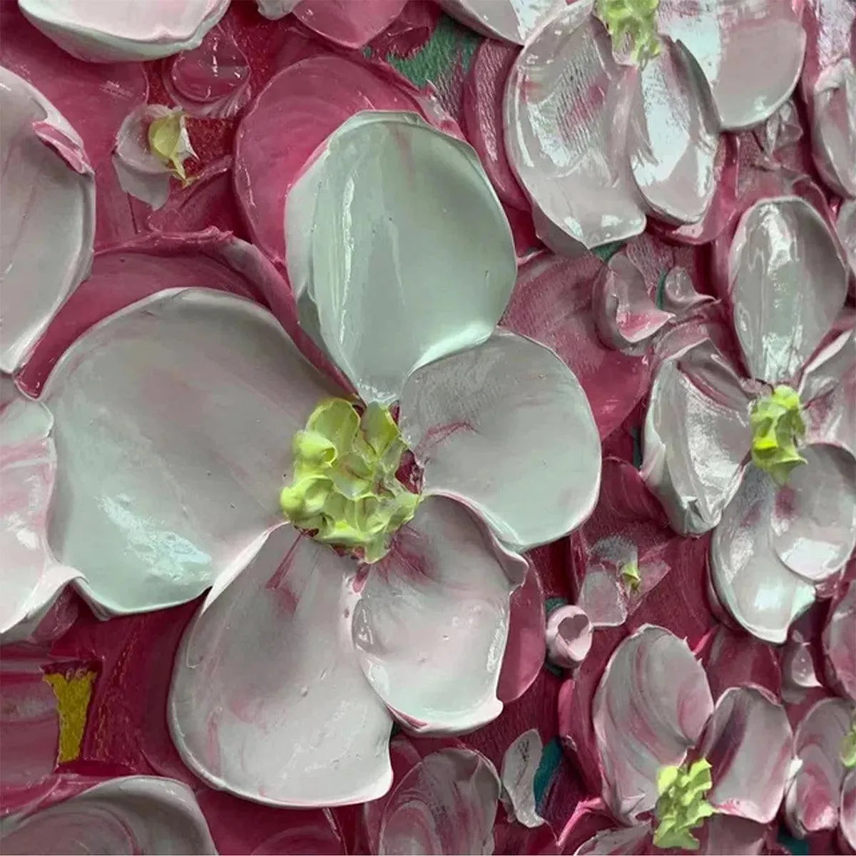 Pink Blossom Dream – Floral Impasto Painting, view 3