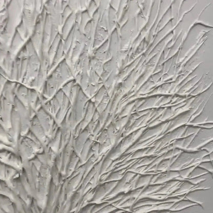 White Textured Tree – Wabi-Sabi Tree Oil Painting, view 5