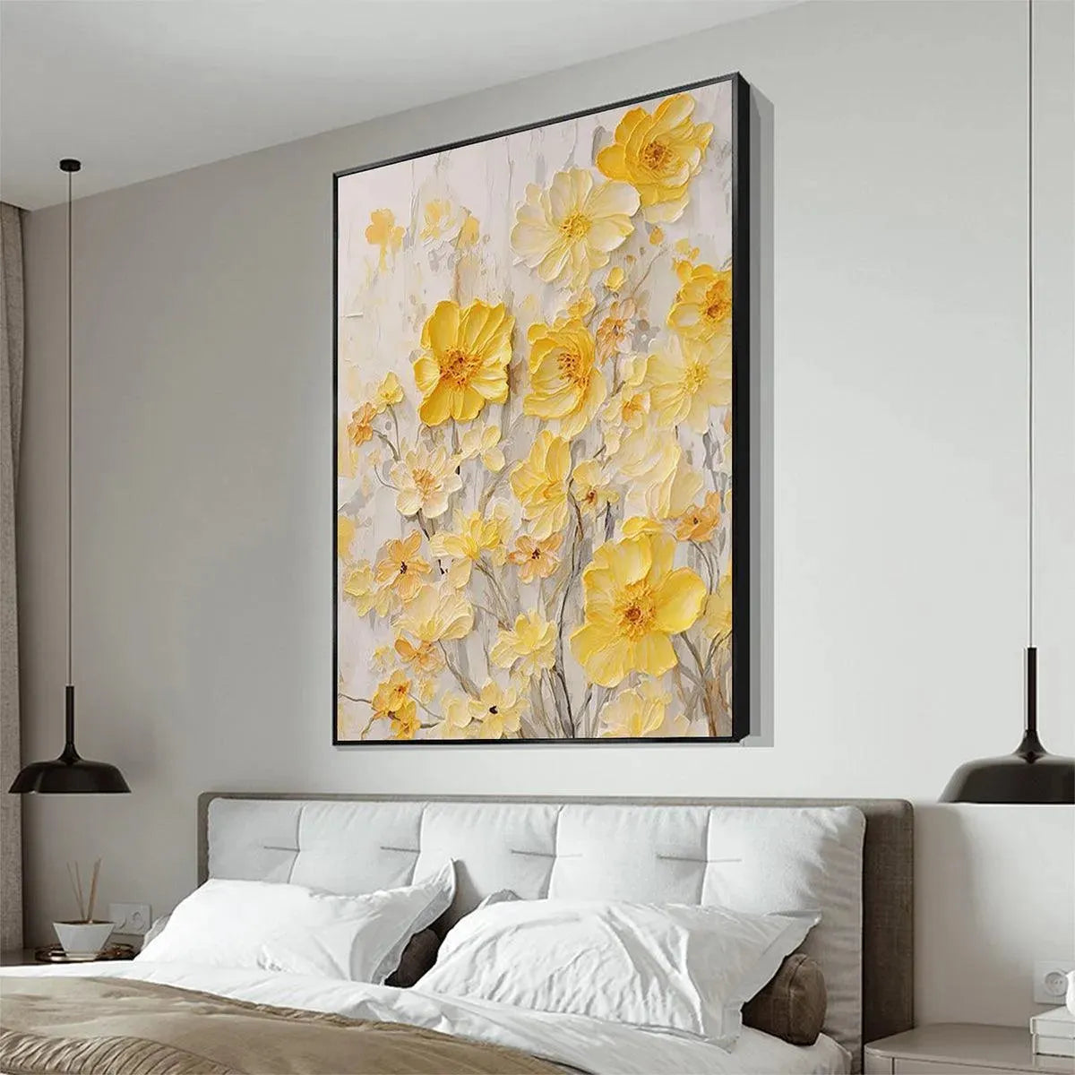 Golden Sunflowers – Sunflower Impasto Painting, view 5