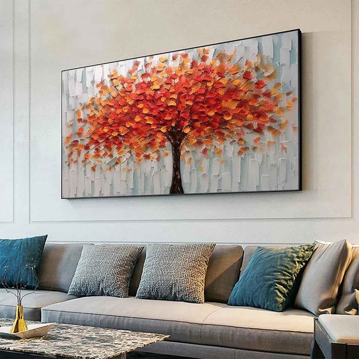 Autumn Fire – Tree Impasto Painting, view 5