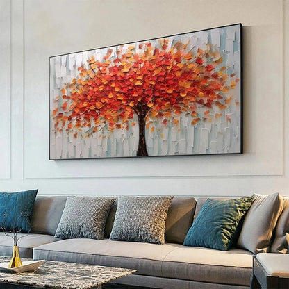 Autumn Fire – Tree Impasto Painting, view 5