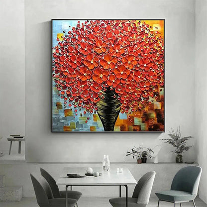 Crimson Bouquet – Bouquet Impasto Painting, view 4