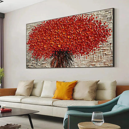Crimson Burst – Floral Impasto Painting, view 5