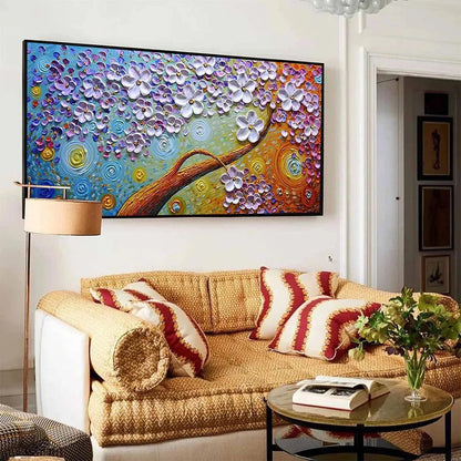 Lilac Dream – Floral Textured Painting, view 5