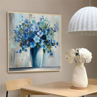 Blue Serenity – Floral Still Life Painting, view 5
