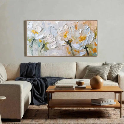 White Blossoms – Floral Impasto Painting, view 5
