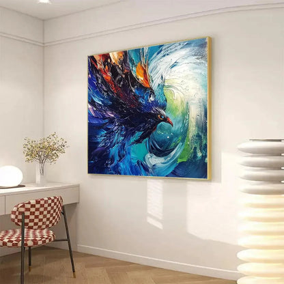 Storm Razor – Bird Impasto Oil Painting, view 4