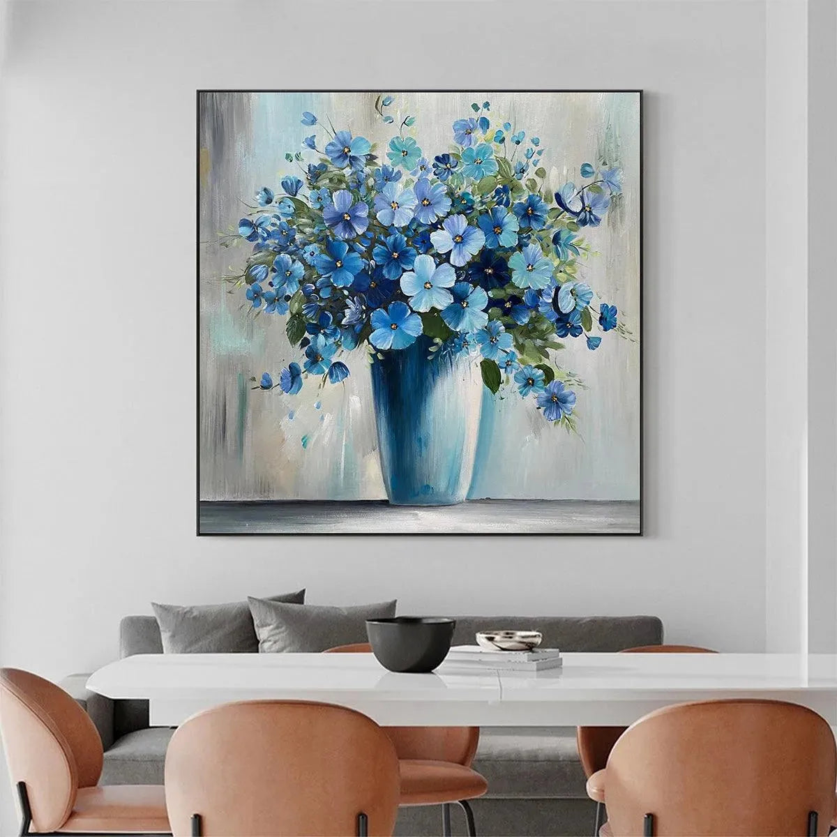 Blue Serenity – Floral Still Life Painting, view 2