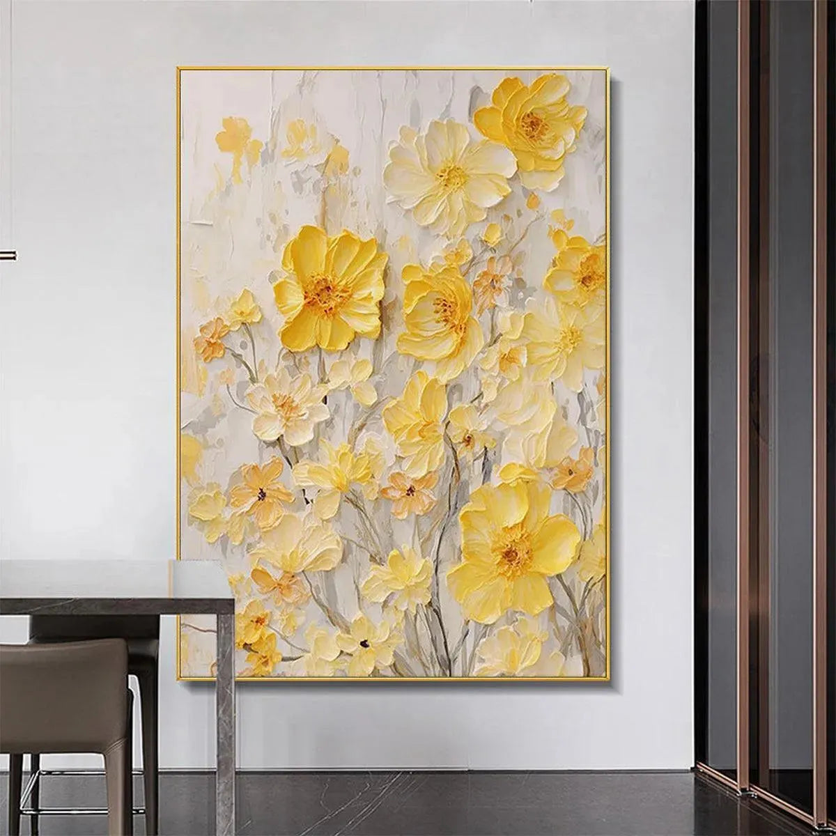 Golden Sunflowers – Sunflower Impasto Painting, view 3