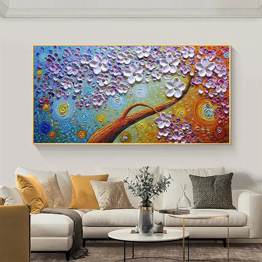 Lilac Dream – Floral Textured Painting, view 2