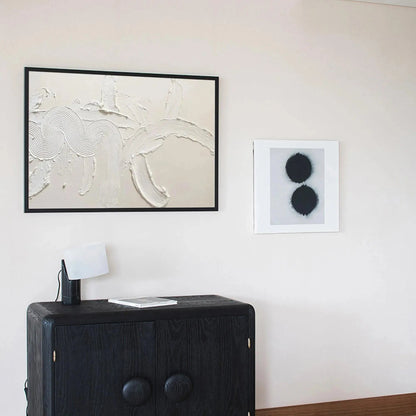 White Wabi-Sabi Landscape Textured Oil Painting – White Textured Abstract