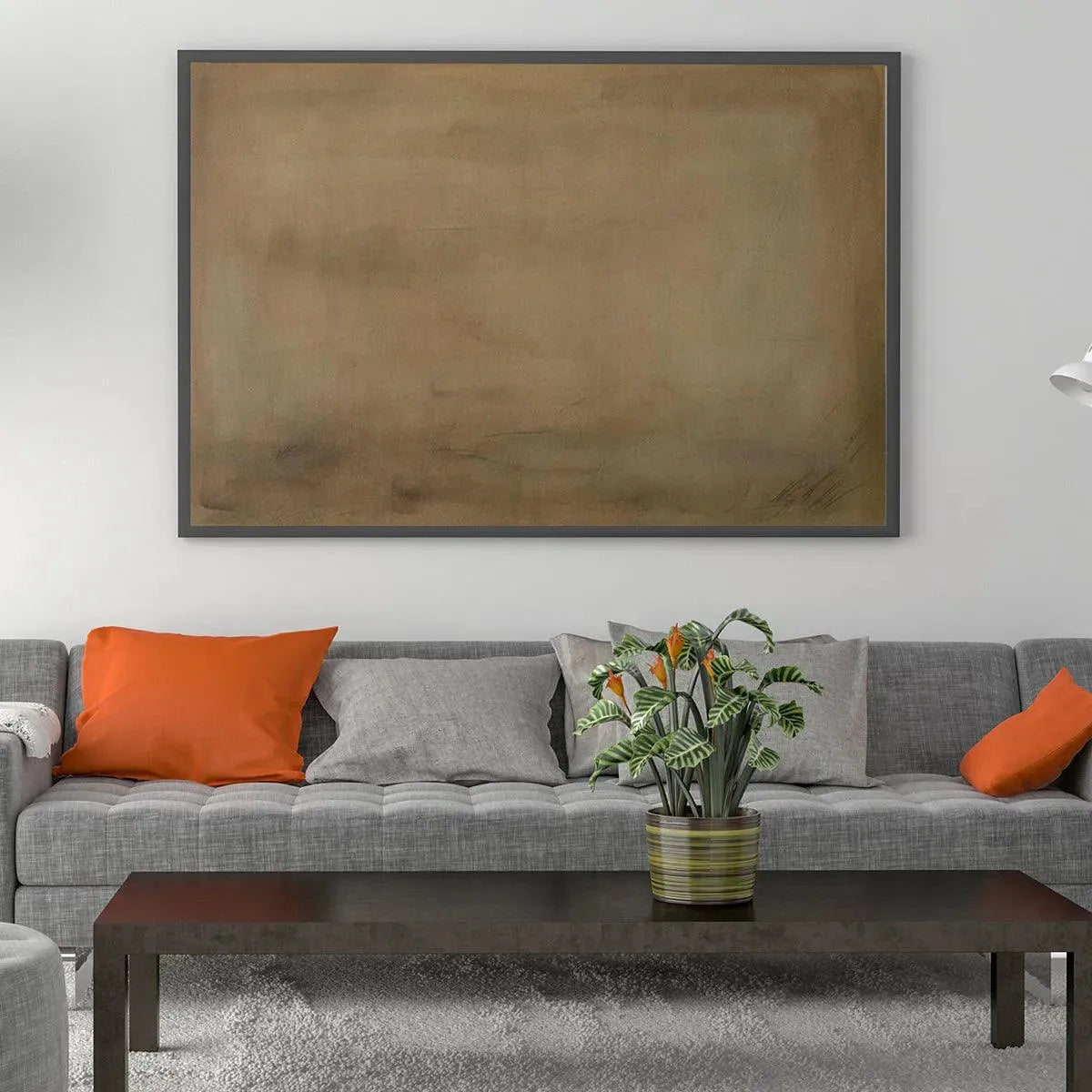 Earthy Minimalist Landscape – Wabi-Sabi Landscape Oil Painting, view 2