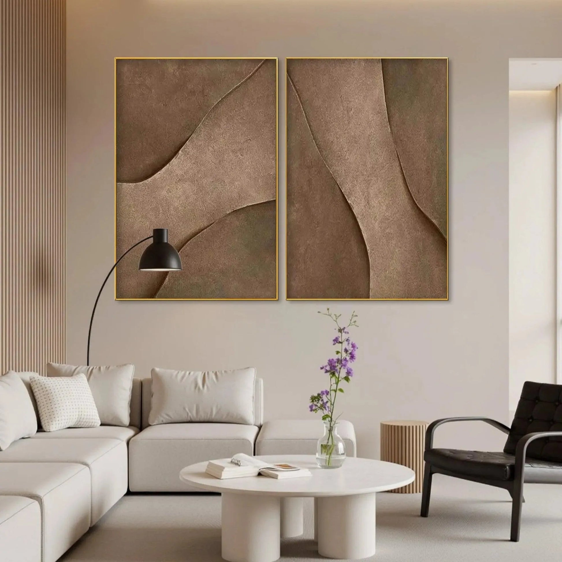 Brown Texture Duo – Wabi-Sabi Abstract Oil Painting, view 5